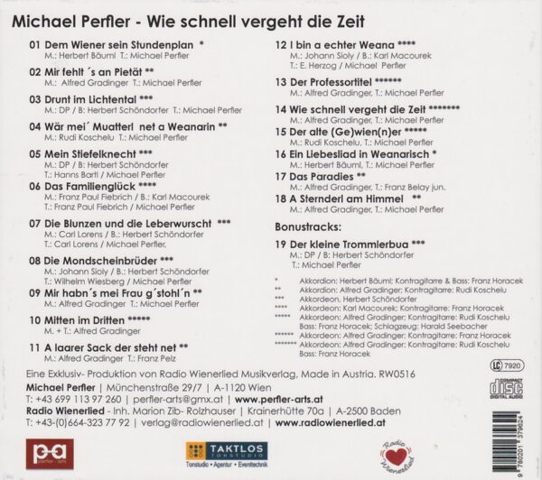 Michael Perfler, Radio Wienerlied, Gradinger, Koschelu, Schöndorfer, Bäuml, Horacek
