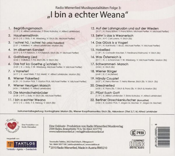 Wiener Musikspezialitäten, Lehrkinder, Perfler, Marion, ErichZib, Radio Wienerlied
