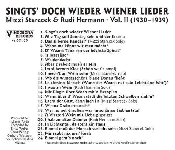 Mizzi Starecek, Rudi Hermann, Basilisk, historisch, Schellack, Radio Wienerlied
