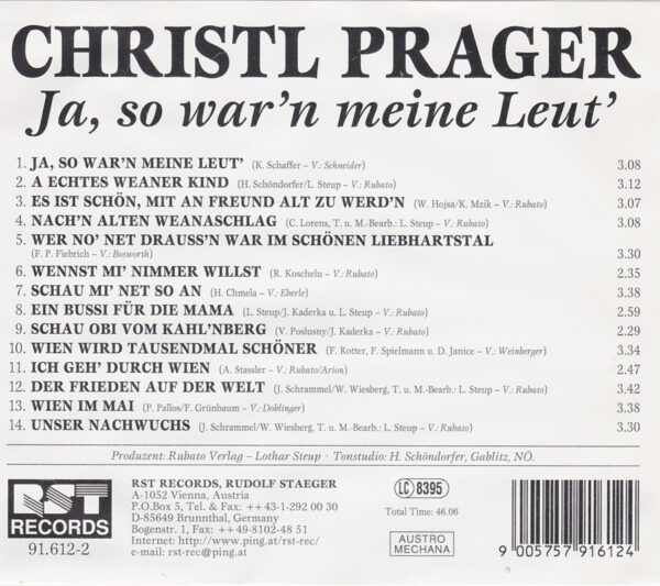 Christl Prager, Koenigin des Wienerlieds, CD