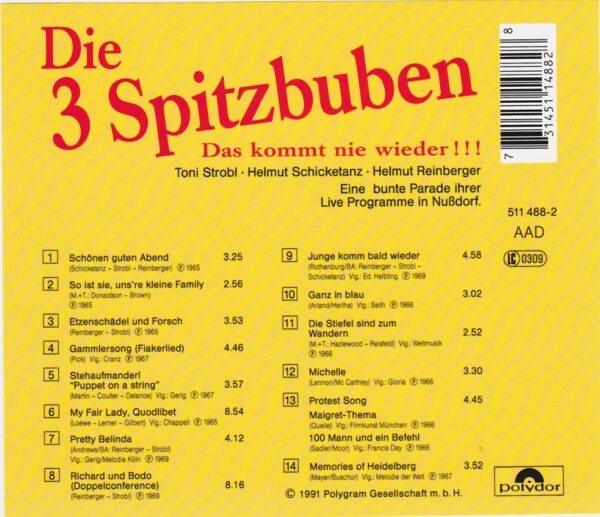 Toni Strobl, Helmut Schicketanz, Helmut Reinberger, Spitzbuben, lustig, CD