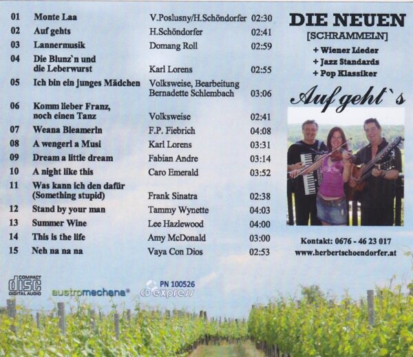 Bernadette Schlembach, Schöndorfer, Poslusny, Harmonika, Wienerlied, CD