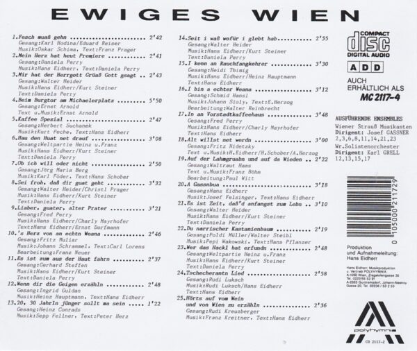 Ewiges Wien, Serie, Wienerlied, CD
