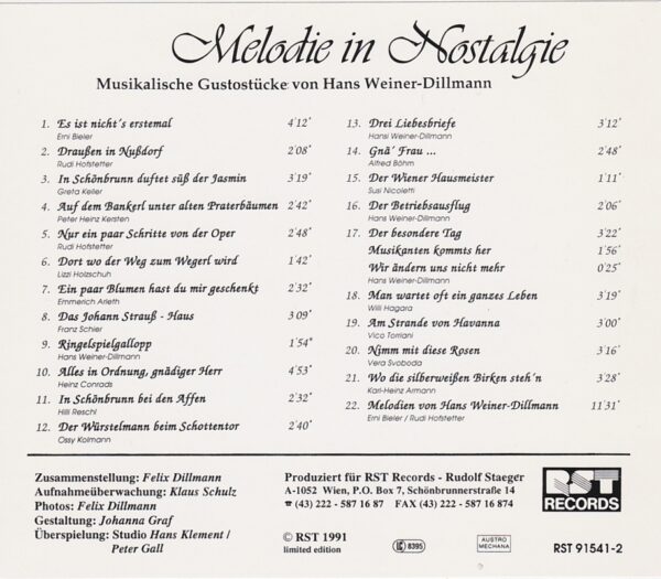 Heinz Conrads, Hilli Reschl, Alfred Böhm, Victor Torriani, Wienerlied, CD