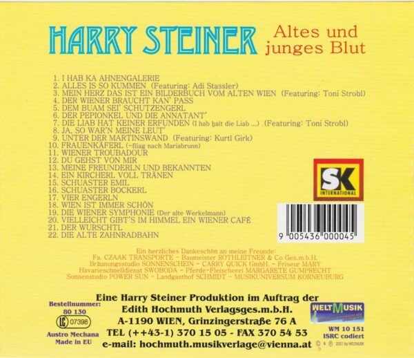 Toni Strobl, Kurt Girk, Adi Stassler, Wienerlied, CD