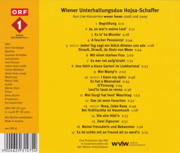 Walter Hojsa, Kurt Schaffer, Wienerlied, CD, ORF