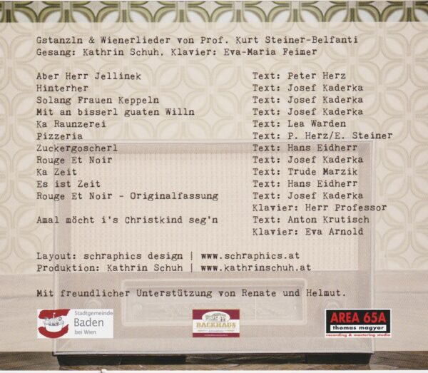 Steiner-Belfanti, Baden, Wienerlied, CD