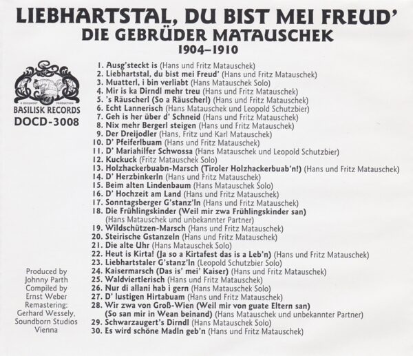 Gebrueder Matauschek, du bist mei Freud, Basilisk, historisch, Schellack, Radio Wienerlied