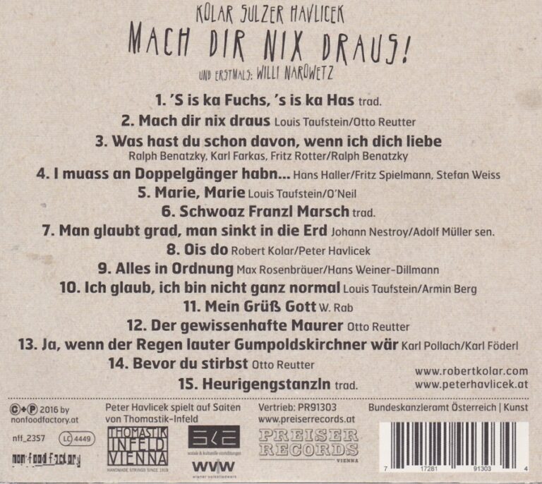 Mach dir nix drausHavlicek, Kolar, Sulzer radiowienerlied.at