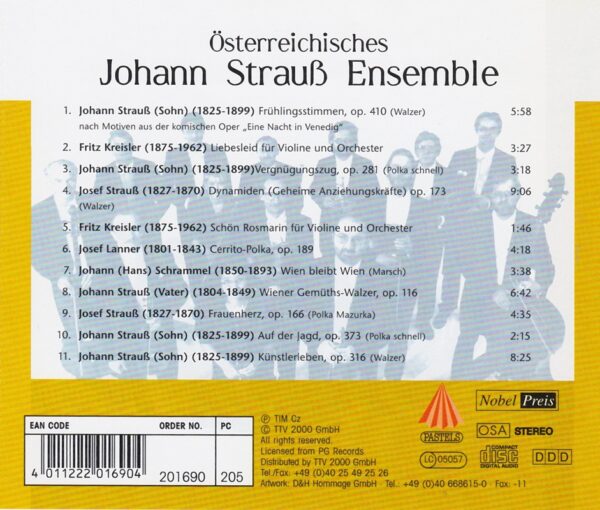 Johann Strauß Vater und Sohn, Fritz Kreisler, Josef Lanner, instrumental, CD
