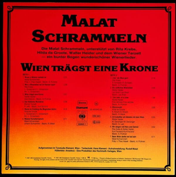 Rudi Malat, Wienerlied, Schrammeln, Schallplatte, Vinyl