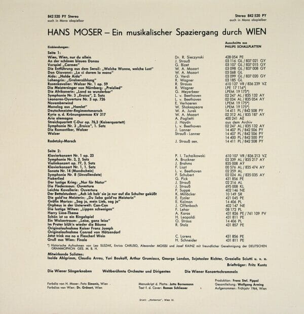 Hans Moser, Schallplatte, Vinyl
