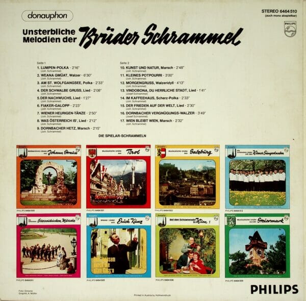 Schrammel, Wienerlied, Tänze, donauphon, Spilar, Schallplatte, Vinyl