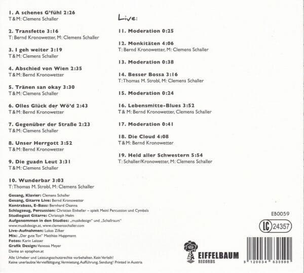 Clemens Schaller, Bernd Kronowetter, Kabarett, Klavier, deutschsprachig, CD