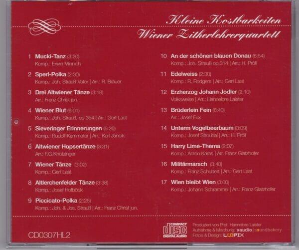 CD Wiener Zitherlehrerquartett- Kleine Kostbarkeiten – Bild 2