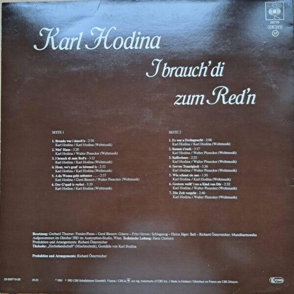 LP: Karl Hodina- I brauch di zum Red´n – Bild 2