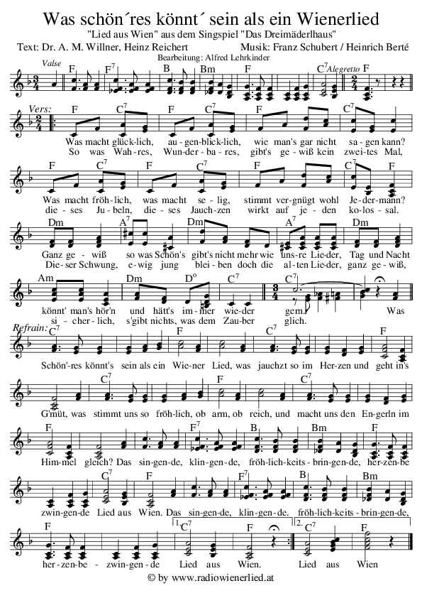 Was Schoenres kann sein als ein Wienerlied