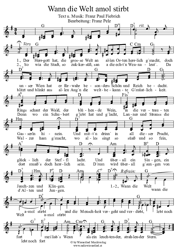 Wann die Welt amol stirbt