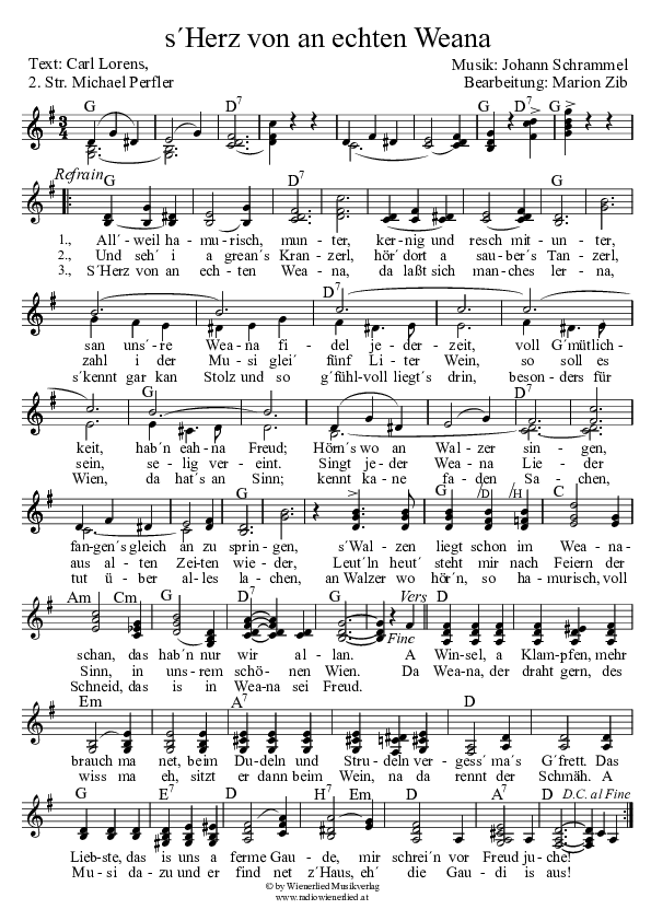 s Herz von an echten Weana