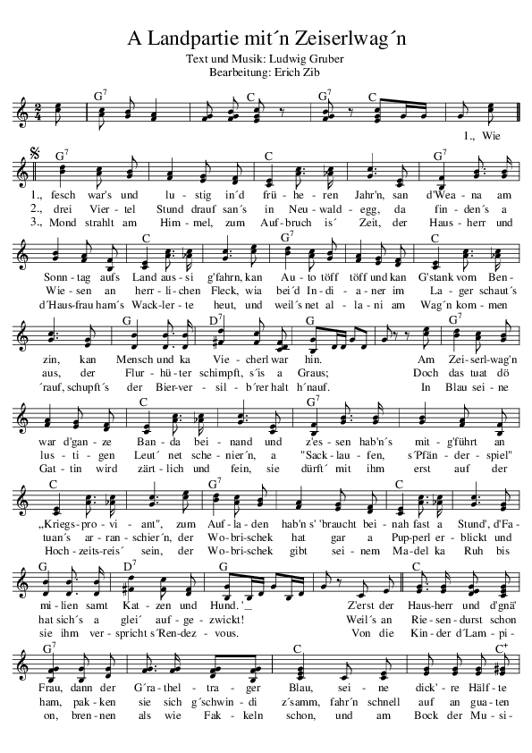 A Landpartie mitn Zeiserlwagn